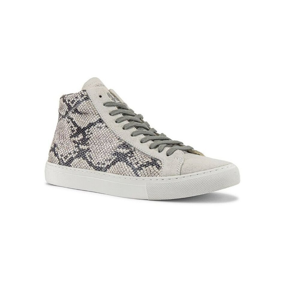 P448 Star High Top Sneakers Silver Python Snake L… - image 1